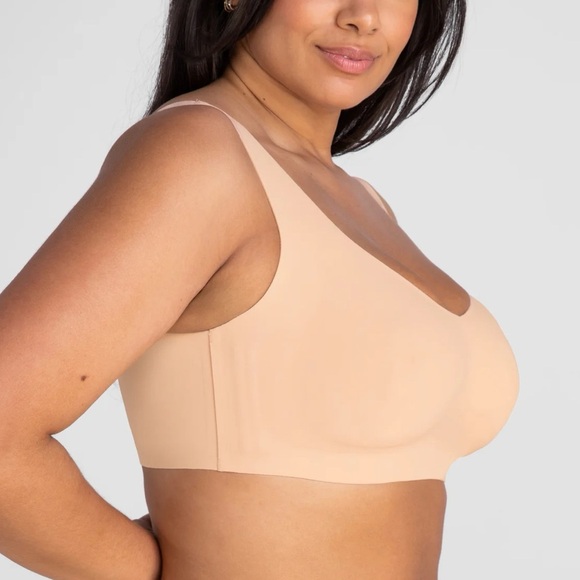 Honeylove NWT SoftForm V Neck Bra 1X blush nude 40C 40D wireless comfort pull-on - Picture 8 of 8